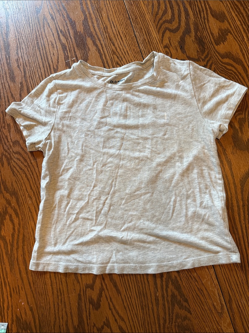 Old Navy Crew Neck Crop Tee in Light Heather Gray